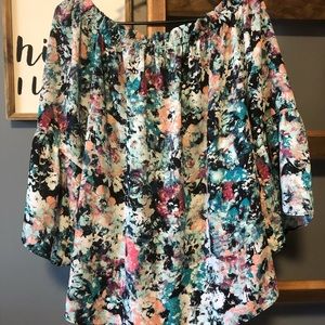 EUC Off-shoulder, Bell Sleeve Blouse